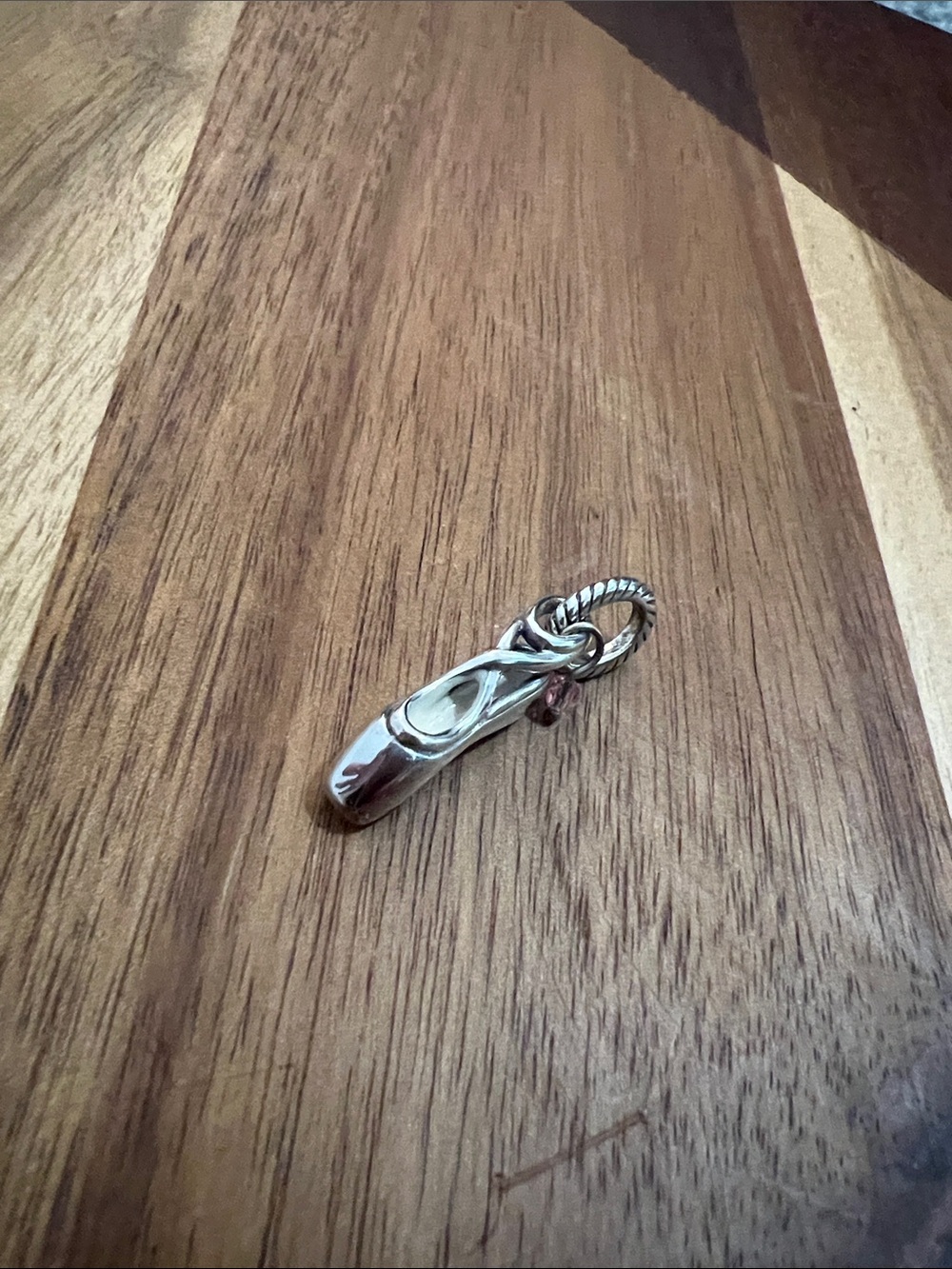 Silver Ballet Shoe Charm Pendant - Silver